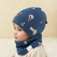 thumbnail image 2 of AWZXDE Winter Hats For Kids Double Layer Hat And Neck Warmer Windproof Thermal Ear Scarf Combo For Boys Girls Blue, 2 of 6