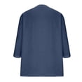 thumbnail image 3 of Dresfit Womens Gauze Shirts Button Down 3/4 Sleeve Linen Tops 2026 Summer V Neck Dressy T Shirts Oversized Lightweight Plain Casual Blouses S, 3 of 6