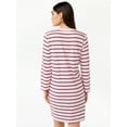 thumbnail image 5 of Free Assembly Women's Striped T-Shirt Bib Mini Dress with Long Sleeves, 5 of 6