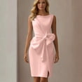 thumbnail image 2 of Women’s Sleeveless Sheath Cocktail Dress Elegant Bow Knot Waist Formal Party Wedding Guest Dress, 2 of 5