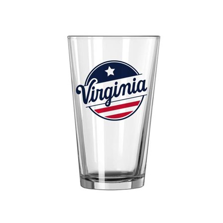 Logo Brands 234-G16P-RW1 Virginia Red White & HOO 16 oz Pint Glass