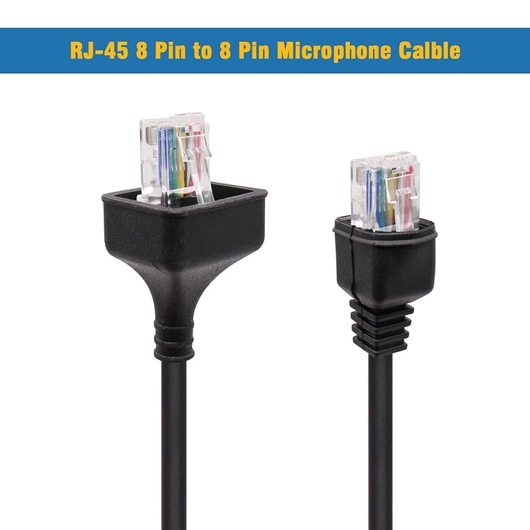 NEW 8-Pin Microphone Cable For Kenwood MC-59 KMC-30 TM-281A TM-271A – 27.5 Inch
