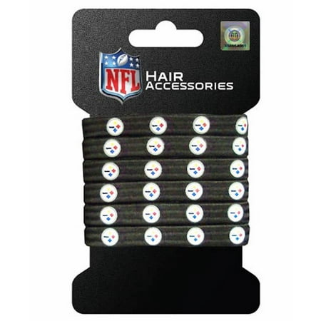 NFL Pittsburgh Steelers Hair Accessory 6-Elastic Ponytail Bands