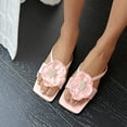 thumbnail image 2 of Hopeusnice Low Heels Shoes for Women Trendy Non-Slip Breathable Open Toe Soft PU Materials Summer Shoes Women's Low Heels Shoes Block Heel Square Toe Arch Support Shoes Pink 37, 2 of 9