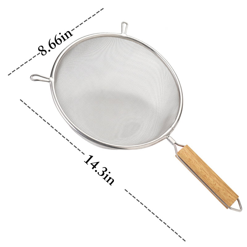 Stainless Steel 16 cm Premier Housewares Sieve with Wooden Handle 