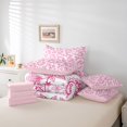 thumbnail image 6 of Manfei Paisley 7-Piece Bedding Comforter Set,Retrp Rustic Flower King Bedding Sets,Pink White Bed Sheets For Girl,Luxury Bedroom Decor Reversible, 6 of 8