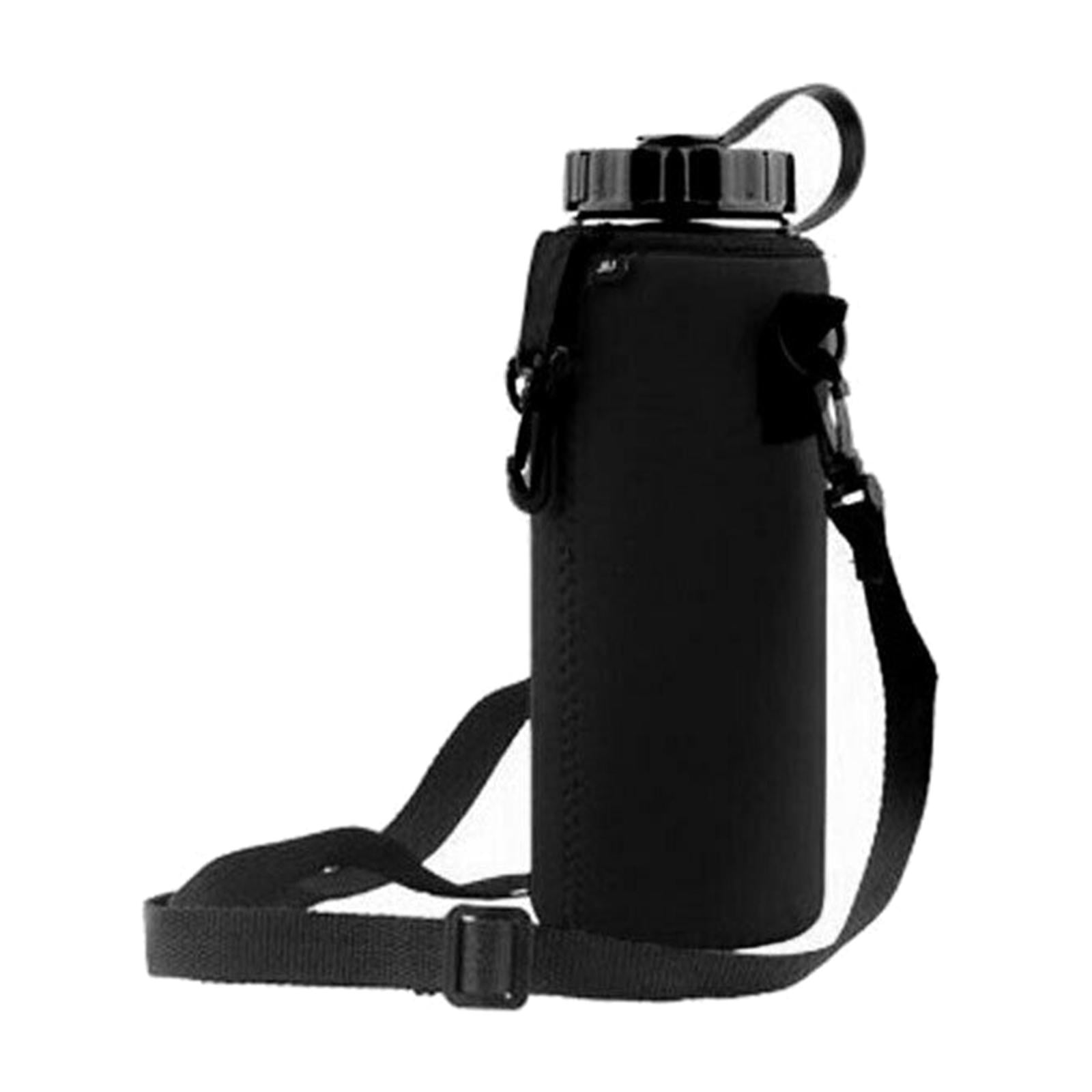 Neoprene Water Bottle Bag Shoulder Carrier Insulated Cover Holder Case+Strap 8" 
