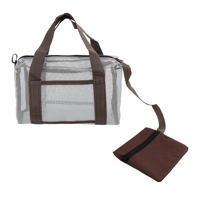 Mesh Beach Bag Extra Large Lightweight Quick Dry Outdoor Beach Toy Storage Bag for Family 14in / 35.6cm