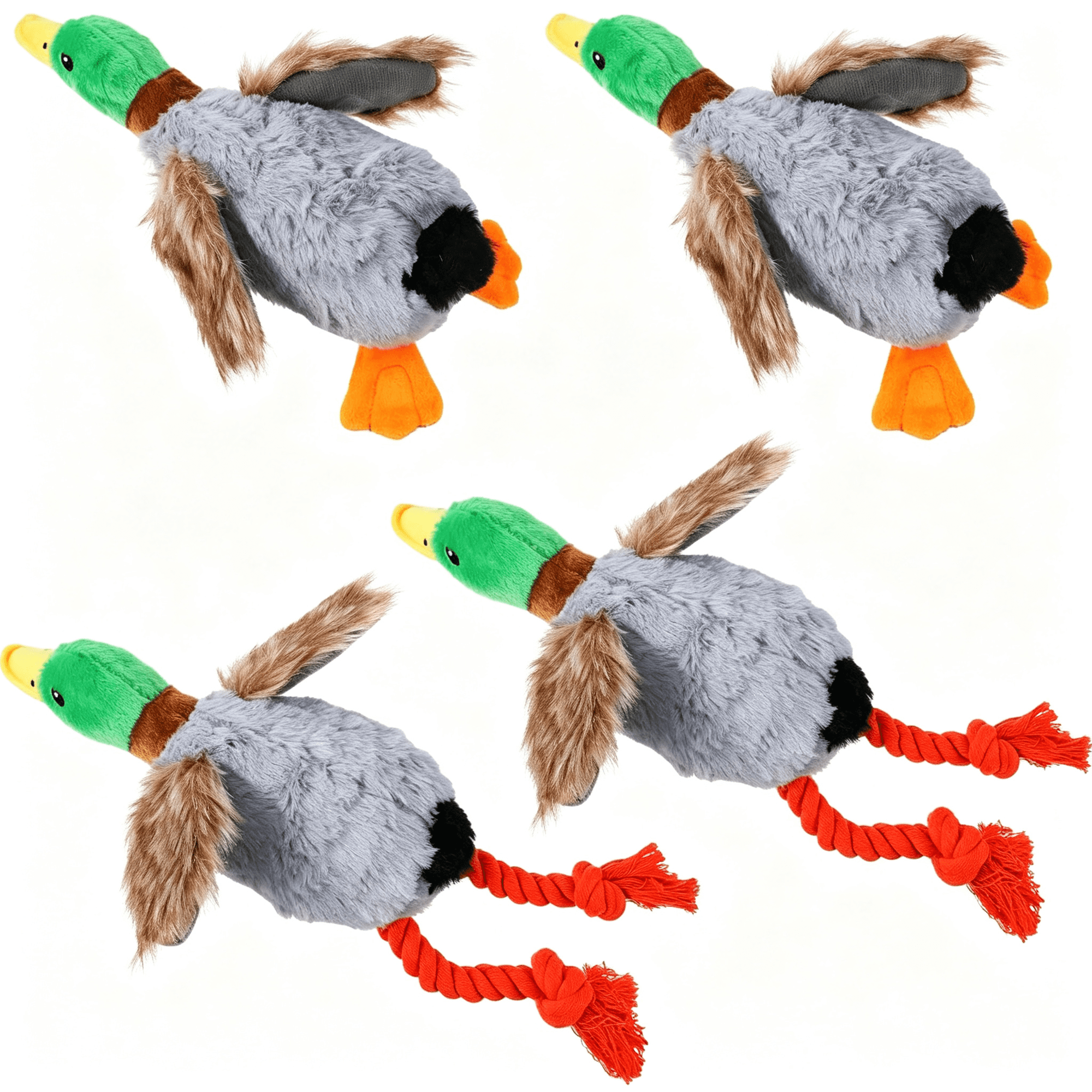 BESTSKY 4Pcs Dog Squeaky Toy Set Plush Duck Pheasant Bird Toy for Small and Medium Dogs Soft Bird Chew Toys with Crinkle Sound for Puppy Play Interactive Training(2 Style)
