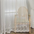 thumbnail image 3 of Sunyuer Romantic White Floral Sheer Curtain for Bedroom Kitchen Dining Room Decorative Embroidered Voile Curtain with Metal Grommets 2 Panel, 3 of 6