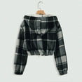 thumbnail image 2 of VIWORLD Fashionable Plaid Pattern Coat - Women's Long Sleeve Hooded Full-Zip Jacket for Cold Weather Dark Green，S, 2 of 3