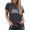 Dark Gray, variant on Vedolay Womens Tshirts Women's Pleated Puff Sleeve Tops Summer V Neck T Shirts Loose Blouses,Red XXL