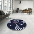 thumbnail image 3 of Ahgly Company Indoor Round Patterned Night Black Area Rugs, 8' Round, 3 of 6
