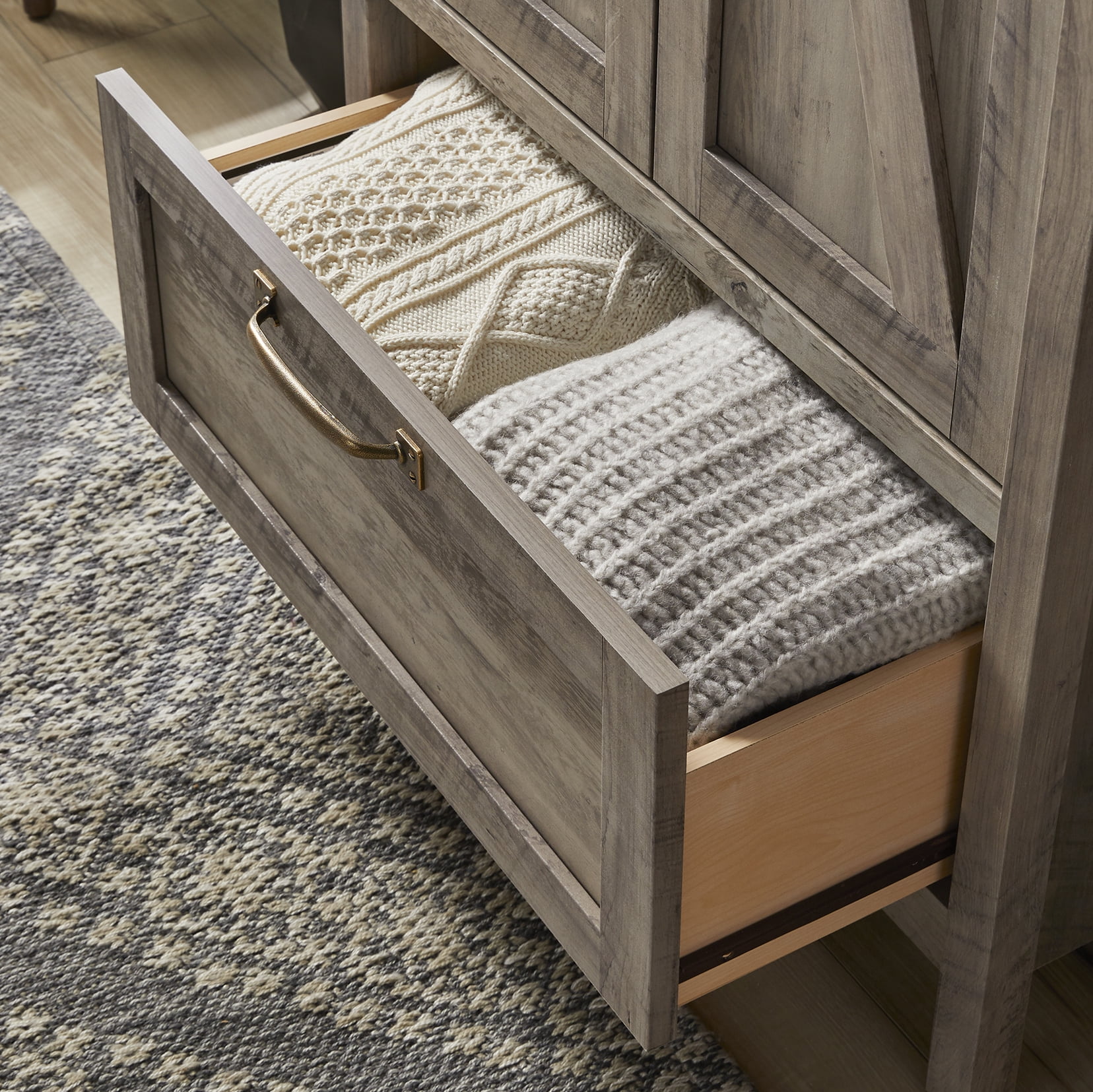 Better Homes & Gardens Modern Farmhouse Armoire, Rustic Gray Finish