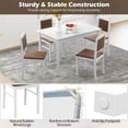 thumbnail image 6 of Costway 5 PCS Dining Table Set for 4 with Rubber Wood Legs Upholstered Seat Padded Backrest White + Brown, 6 of 9