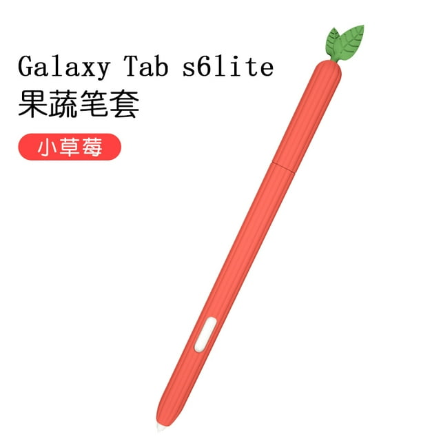 Pour Samsung Galaxy Tab S6 Lite Étui Crayon Housse Colorée pour Tablette S6Lite S7 S8 S9 Sac à Stylos Antidérapant Protection Étui en Silicone Rouge pour S7 S8 S9