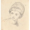 thumbnail image 2 of Jens Juel 15x16 Gold Ornate Wood Frame and Double Matted Museum Art Print Titled - Women's Head with Turban (1790 - 1799), 2 of 4