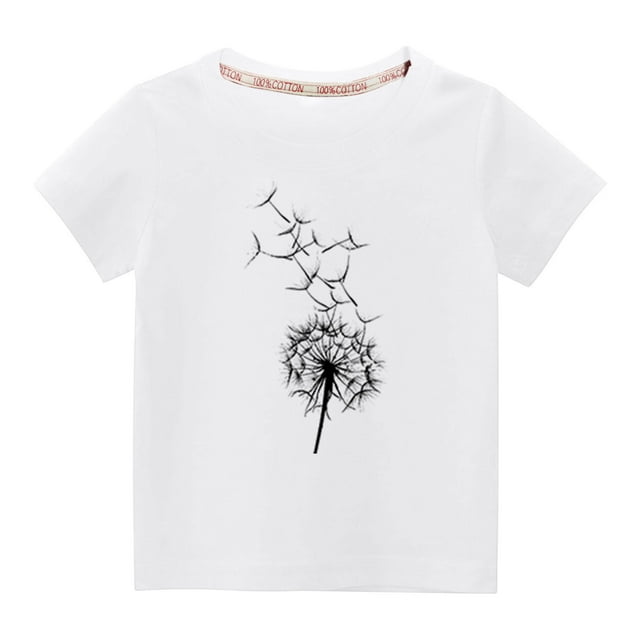 Mefallenssiah Bambin Garçons Filles Mode Mignon Col Rond Imprimé Manches Courtes top