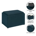 thumbnail image 2 of Convenience Concepts Designs4Comfort Accent Storage Ottoman with Reversible Tray, Dark Blue Fabric, 2 of 10