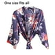 thumbnail image 3 of Qarigey Batas de noche de satén para dama de honor, estampado de patrón, regalo de boda, fiesta nupcial, ropa de dormir, suministro de disfraces para Disfraces de disfraces Azul oscuro Tamaño libre Qarigey AP012754-12, 3 of 6