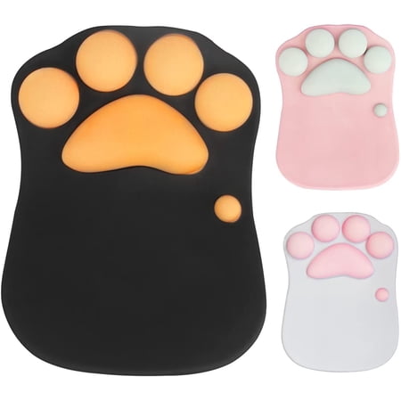 SHARE SUNSHINE Cat Mouse Pad with Wrist Portable Ergonomic Anti-Slip Gaming Mouse Mat Soft Silicone Gel Rests Wrist Mice Pad(10.6×8.0)-Black