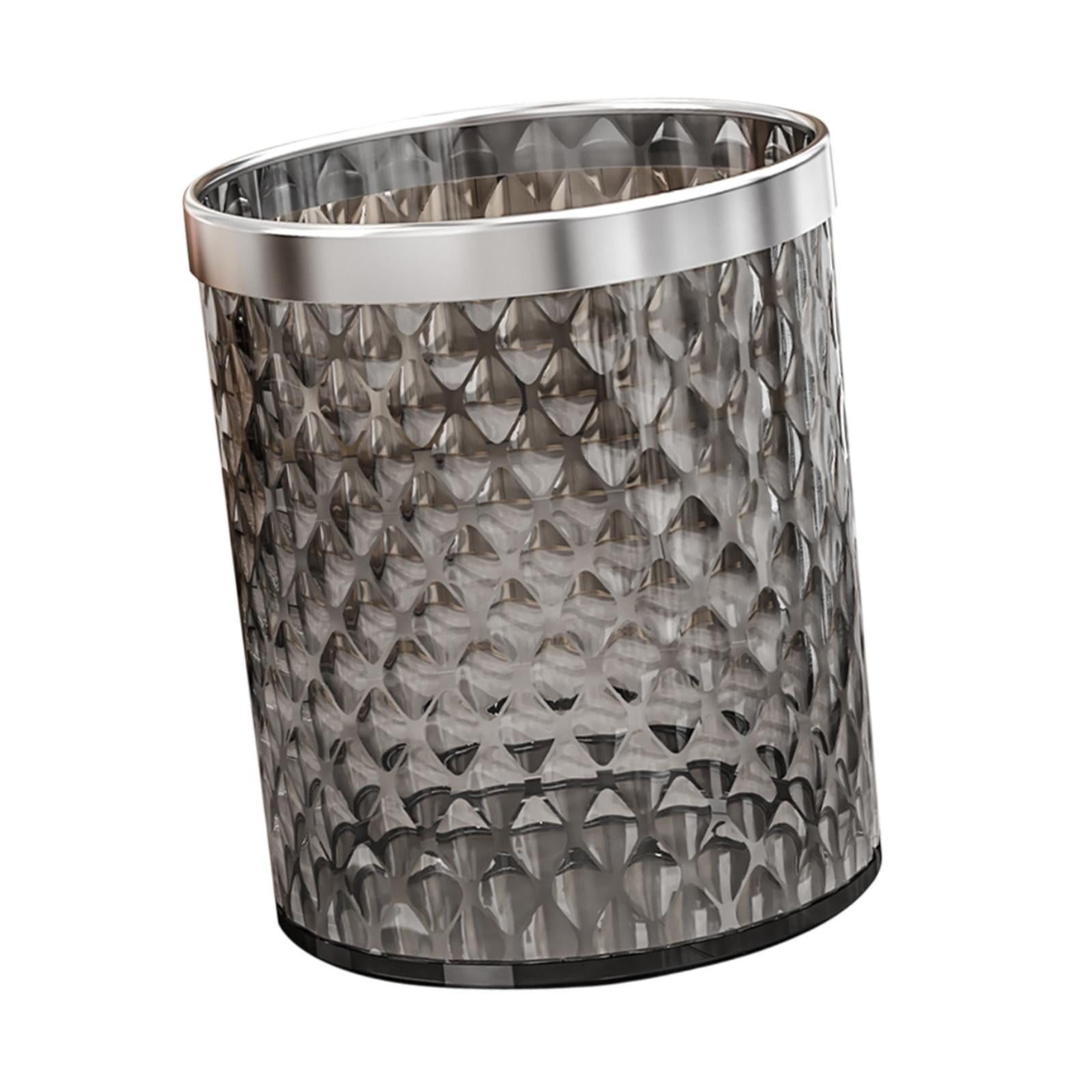 Fancyes Stylish Bathroom Trash Can 16 L Garbage Basket Paper Basket Waste Bin Household Trash Bin Garbage Container for Bathroom Home Gray