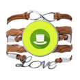 thumbnail image 1 of Pulsera de cuero trenzado Negro Unbranded Contorno circular, 1 of 3