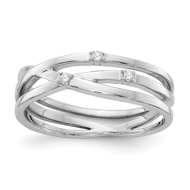 SS White Ice .03ct. Diamond Ring Size 7