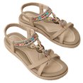 thumbnail image 1 of Sandalias planas para mujer Sandalias de estilo étnico antideslizantes cómodas para fiestas y vacaciones, 1 of 8