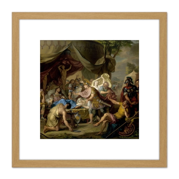 Walraven Death Of Epaminondas 8X8 Inch Square Wooden Framed Wall Art Print Picture with Mount