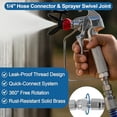 thumbnail image 4 of 50FT Airless Paint Sprayer Hose Kit with 5FT Whip Hose, 1/4" 8500 PSI High Pressure Spray Hose with Swivel Joint, Durable PU Reinforced Hose for Walls, Cabinets, Fences & Home Painting, 4 of 6