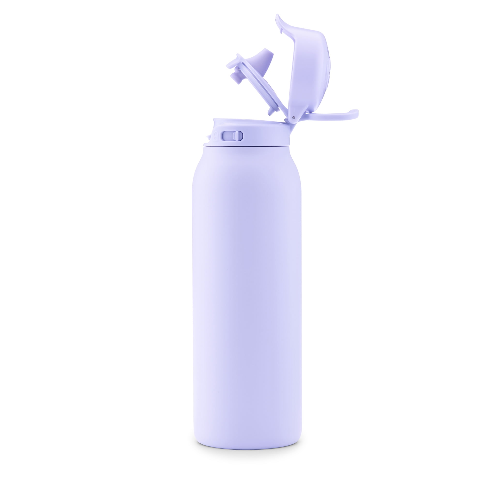 Ello Flip & Fill 32oz Stainless Steel Water Bottle with Quick Fill Tecnology, Sip & Chug, Leak-Proof, Tropical Violet