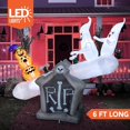thumbnail image 2 of Joiedomi Decoración inflable de Halloween animada de 6 pies de largo, decoración inflable de Halloween al aire libre, balancín inflable para decoración de patio de Halloween, decoración de Halloween a, 2 of 5