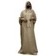 thumbnail image 2 of Qulqfy Kimono Sleeve Women's Dresses Maxi Beige Abaya Kaftan Muslim Flowy Hooded Casual Dresses Womens Fall Dresses XXL, 2 of 6