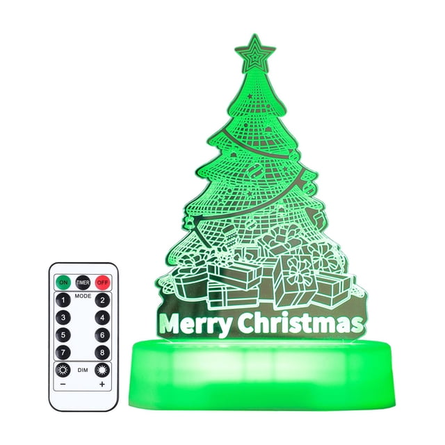 Lámpara de mesa 3D Hugo Luz LED nocturna USB acrílica decoración navideña dormitorio Estilo B