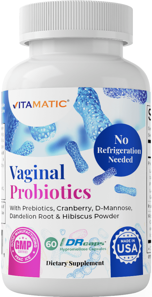 (3 pack) Vitamatic Vaginal Probiotics 20 Billions for Women pH Balance & Odor Control with Prebiotics & Probiotics 60 DR Capsules - Made with Cranberry, D-Mannose, Hibisucs & Dandelion