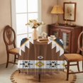 thumbnail image 5 of Multicolor Southwest Round Tablecloth 54 inches Boho Geometric Tribal Style Waterproof Oil-Proof Table Cloth Round Table Cover for Holiday Party Picnic Dinner Decor Indoor and Outdoor Use, 5 of 9