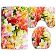 thumbnail image 1 of EREHome Alstroemeria Lilies 3 Piece Bathroom Rugs Set Bath Rug Contour Mat and Toilet Lid Cover, 1 of 2