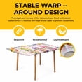 thumbnail image 4 of Watercolor Gnomes Floral Table Cloths for 5 Foot Rectangle Tables, Spring Butterflies Flowers Pink Plaid Patio Waterproof Elastic Fitted Tablecloths, Washable Rectangular Table Cover for Camping, 4 of 8