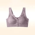 thumbnail image 4 of Bra Front Closure, Hugcore Gathering and Adjusting Strapless Bra Underwear with Large Breasts Small Thin Breathable No Rings Breasts Anti Sagging Bra Bras for Elderly Women Purple M, 4 of 6