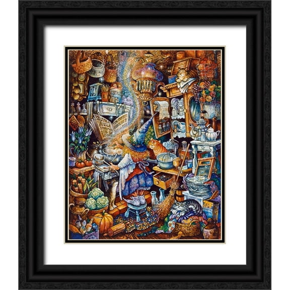 Bell, Bill 12x14 Black Ornate Wood Framed with Double Matting Museum Art Print Titled - Kitchen Witch 2