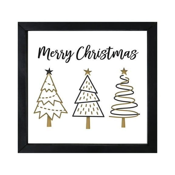 Merry Christmas Framed Shadow Box - Merry Christmas Trees