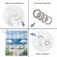 thumbnail image 3 of Nautical Sea Wave Blue Shower Curtain Set - Standard 72" x 72" Washable Bathtub Curtain with 12 Hooks, Ocean Coastal Beach Plant Waterproof Fabric Stall Shower Curtains for Bathroom/Bathtub Décor, 3 of 6