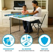 Lifetime 4 Foot Fold-in-Half Adjustable Height Table, Indoor/Outdoor Essential, White (80509)