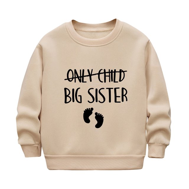 Chemises Filles Enfants Printemps Manches Longues Décontracté Épais Col Rond Chandail à Capuchon Garçons Filles Hauts Filles, T-Shirts Kaki 4 Ans-5 Ans