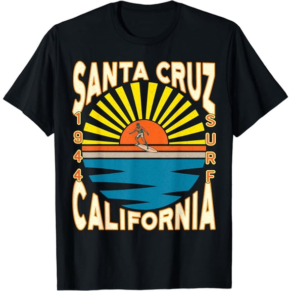 SANTA CRUZ CALIFORNIA RETRO SURFER VINTAGE SKATEBOARDING T-Shirt
