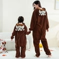 thumbnail image 5 of Feancey Animal Onesie Costume Adult Pajamas Winter Plush One Piece Jumpsuit Zip Front Casual Fleece Pjs Unisex Hooded Rompers Brown XL, 5 of 6