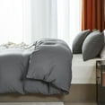 thumbnail image 6 of Davulos Duvet Cover Set Full Size,3 Pieces Modern Bedding Set for Adults Teens Soft and Breathable Comforter Cover and Pillow Shams,Dark Grey, 6 of 7