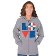 thumbnail image 4 of Domical Republic Flag DR Pride Love Zip Up Hoodie Men's Women's Brisco Brands X, 4 of 5