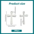 thumbnail image 2 of 200Pcs Stainless Steel Charms Bulk Religious Crosses Pendant Crucifix Charms Blank Charm Tibetan Style Prayer Pendants for Jewelry Making Bracelet Necklace Hole: 1.4mm for DIY, 2 of 7
